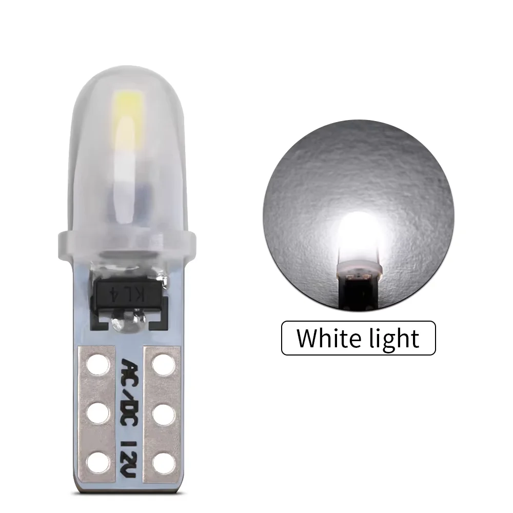 

10 шт. T5 W3W W1.2W высокая яркость Canbus внутреннее освещение автомобиля приборная панель индикатор обогрева клин авто приборная лампа белый красный 12 В
