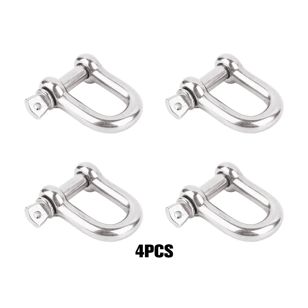 

4x Stainless Steel D-Type Shackle With Easy-to- Buckle Easy To Use D-type Design