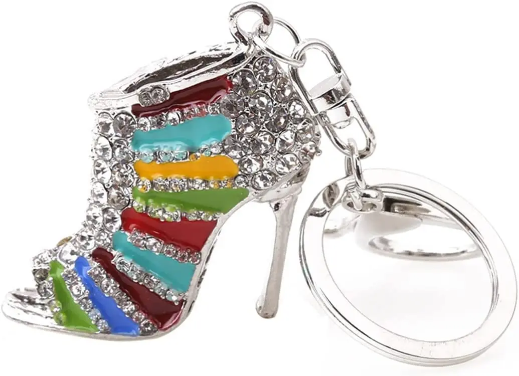 

Keychains Pendant Key Chain Keyring Handbag Car Decoration Gift High Heel Shoes Silver Fashion Processed