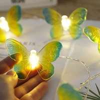 led creative butterfly light string battery night purple butterfly lamp garland fairy light string holiday home party decor 1 5m