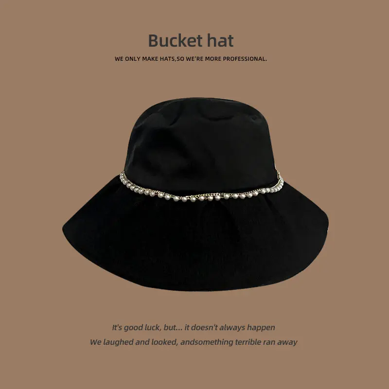 

Женская шляпа с жемчужной цепочкой, летняя яркая шляпа от солнца