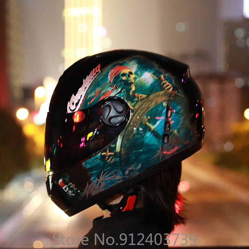 

Ais helmet men and women electric motorcycle helmet full face helmet winter warm knight gray personality cafe racer helmet