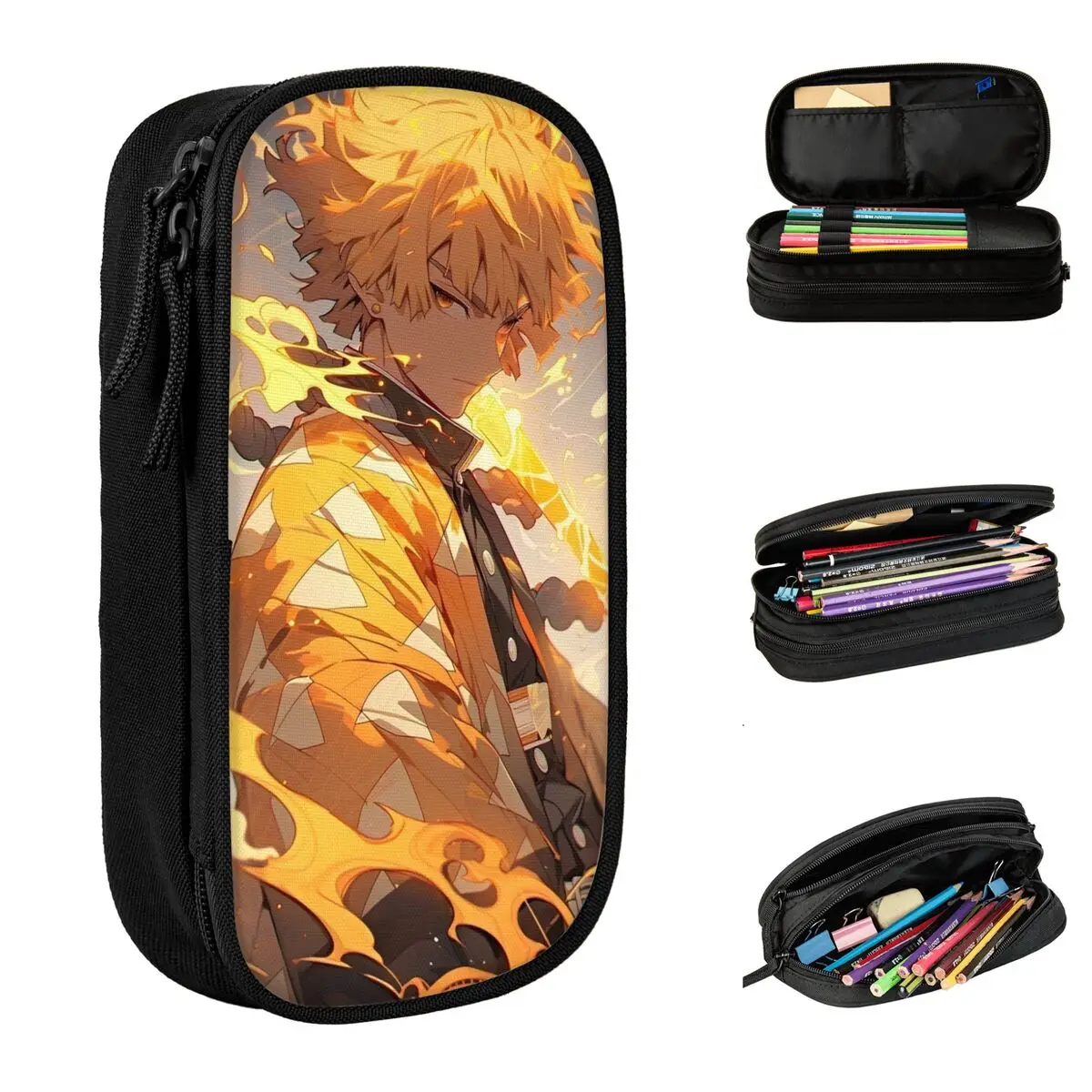 Пенал Zenitsu с изображением рассекающего демонов Оригинальный чехол для ручек и