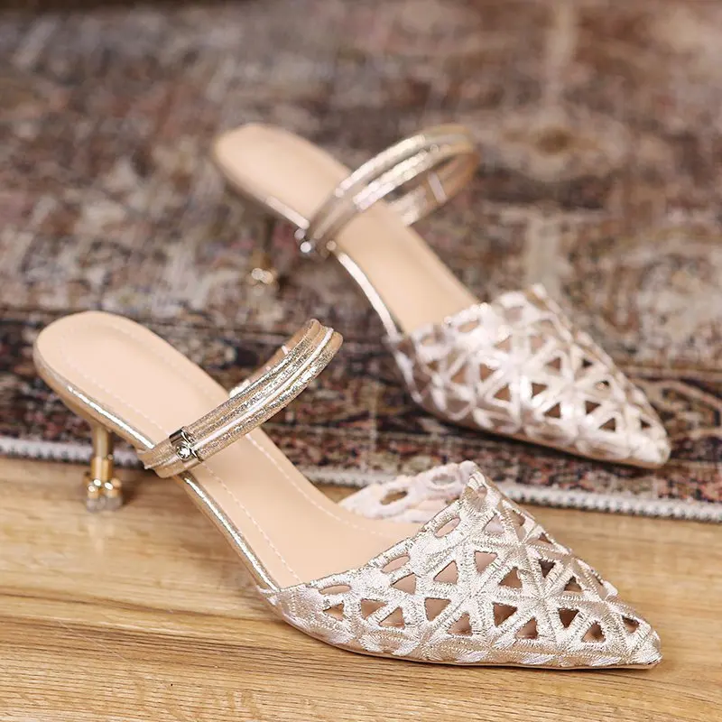 

Women's Slippers 2022 Fashion Ladies Sandals High Quality Sandals Mid Heel Wedge Heel Open Toe Sandals Zapatos De Mujer