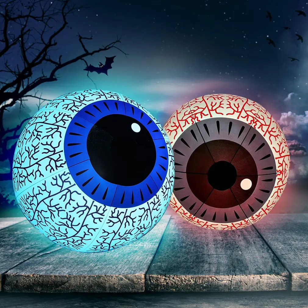 

Ghost Eyeballs Decor Inflatable Battery Powered Remote Control RGB Color Changing LED Yard Party Halloween Decorations 60cm Kids