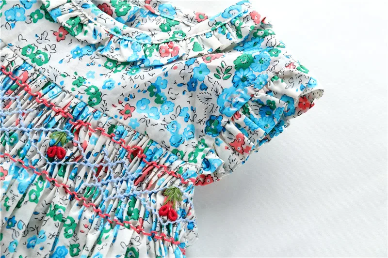 Spring Summer Baby Girl Smocked Vintage Dress Newborn Print Floral Dresses Infant Princess Party For Toddle 1-5Years | Детская одежда и