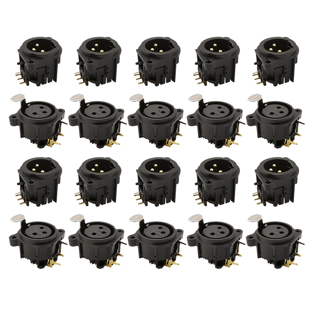 

20 шт./лот 3-контактный XLR штекер/3-полюсный XLR гнездовой панельный монтаж аудио динамик микрофон паяльный соединитель Адаптер