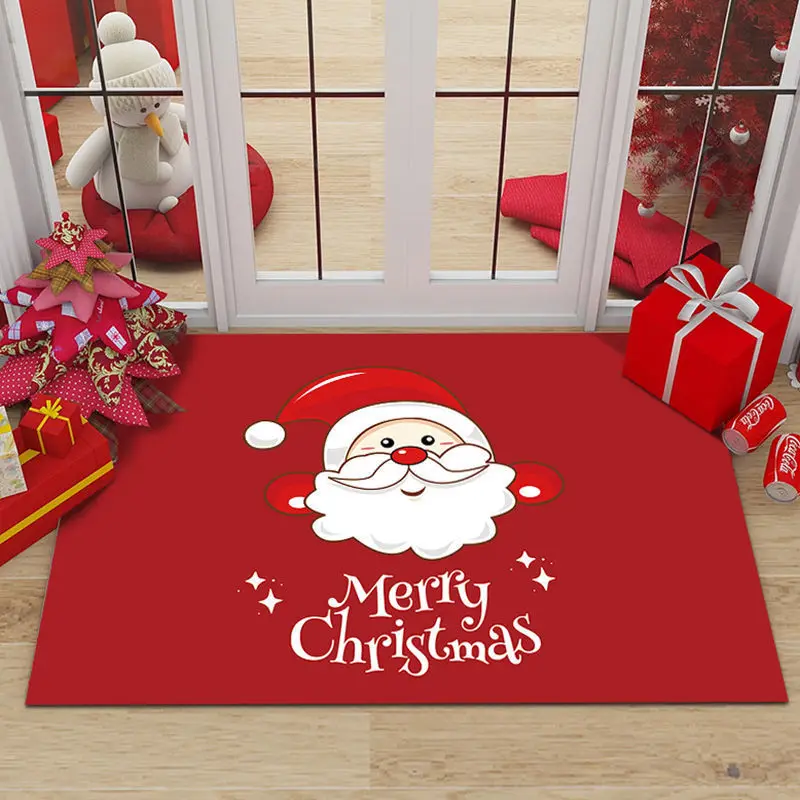 

Home Decor Christmas Gift Entrance Doormat Christmas Decor Christmas Tree Santa Claus Print Carpets Bathroom Mat Kitchen Carpet
