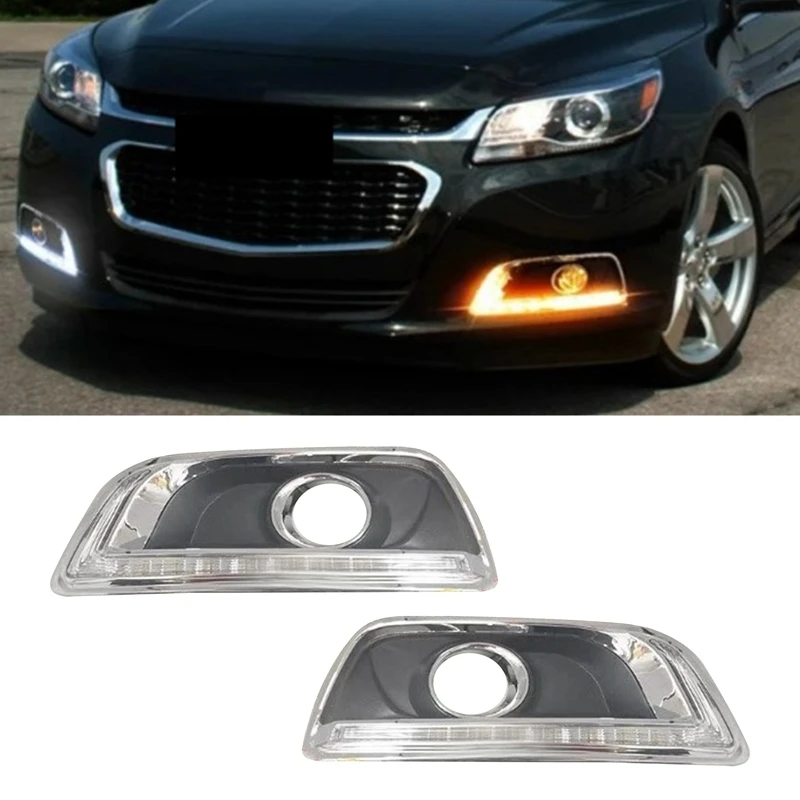 

Дневные ходовые огни для Chevrolet Chevy-Malibu 2011-2015, светодиодные дневные ходовые огни, указатели поворота, передний бампер