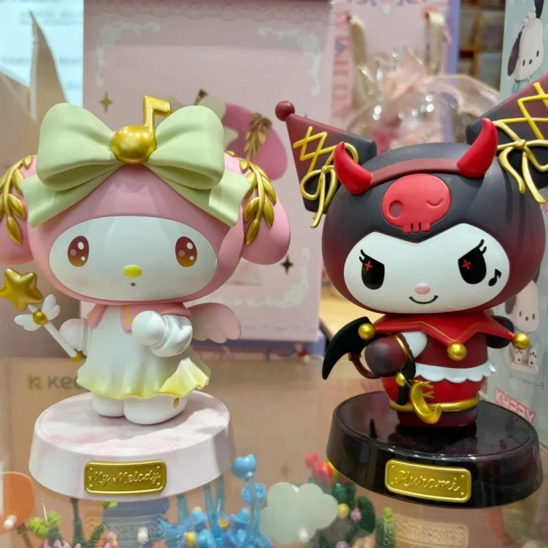 Фото 2024 горячая модель Melody Kuromi Miniso Sanrio Leshen ПВХ цветная коробка украшения милые фигурки куклы модель игрушки собирать дети каваи подарки №1