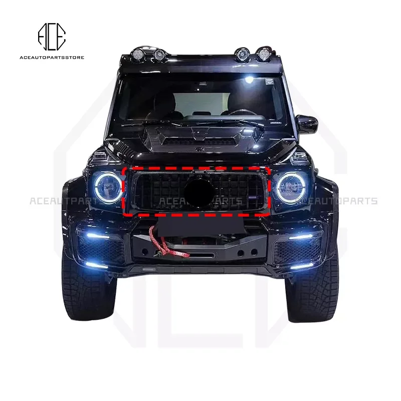 

NEW2023 B Style W464 G63 G500 G550 Grille Grill Car Front Bumper Grill Grille For Mercedes G Class W464 Dry Carbon Fiber With B