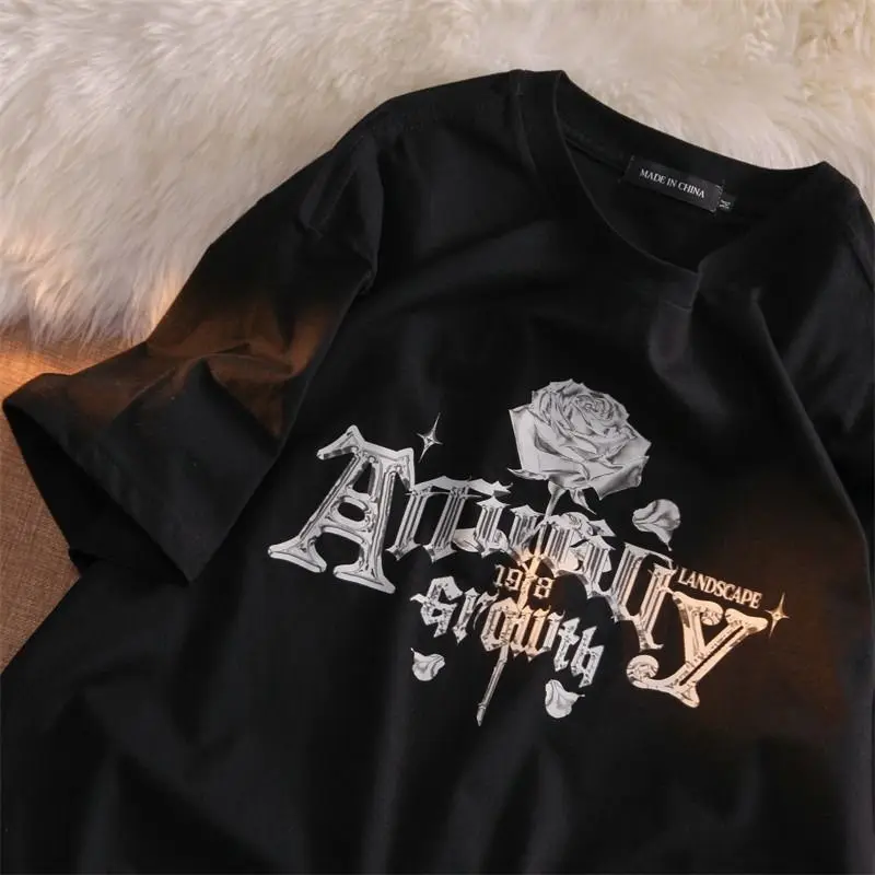 

Футболка мужская и женская с коротким рукавом, креативная модная Свободная Повседневная рубашка с принтом Ледяной Скульптуры розы, топ с ру...