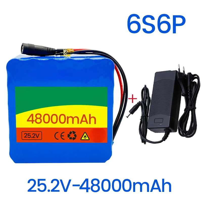 

100%NEW 6s6p 24V 48ah 25.2v lithium battery pack battery for electric bicycle eBike Scooter Wheelchair cutter with BMS + charger