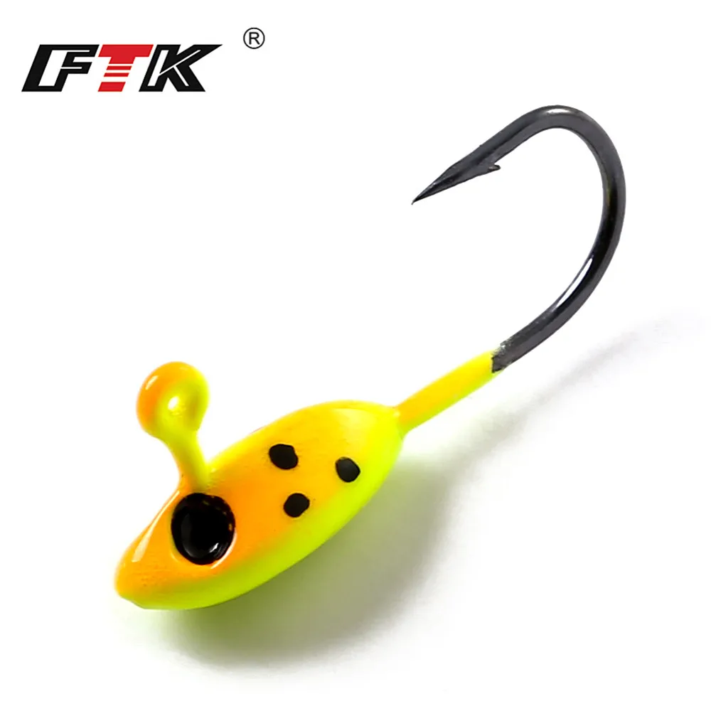 

FTK 1.1g/1.4g/1.6g 5pcs/pack Small Winter Ice Fishing Lure With Barded Sharp Hook Marine Cut For Frozen Water Fishing