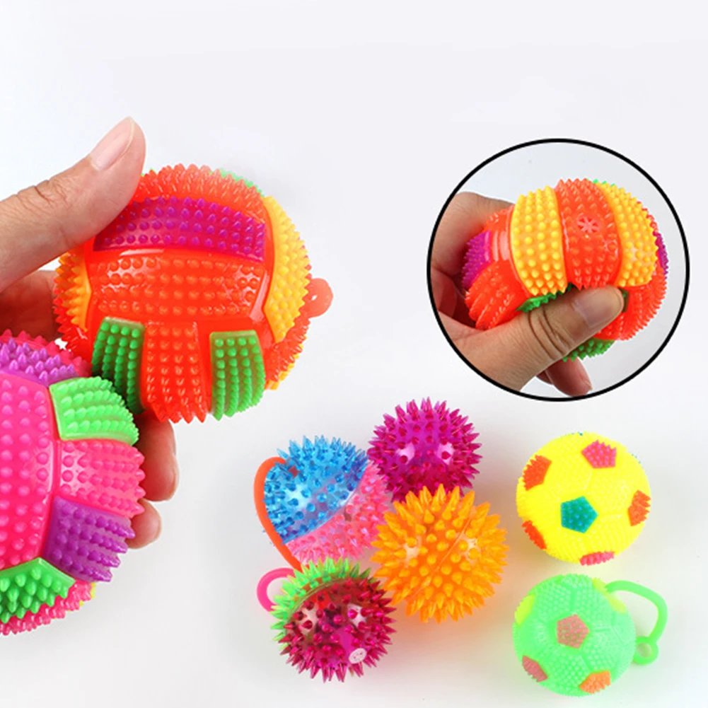 

1PC Luminous Playing Toy Elastic Ball Toy Jumping Activation Sound Flashing Bouncing Ball Toys Interactive Toys Random Color