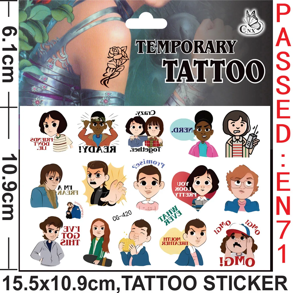 Наклейки с татуировками очень странные дела водонепроницаемые | Украшения