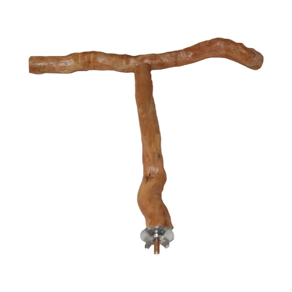 

Household Parrot Stick T-shaped Cockatiel Wooden Parrot Bird Accessory