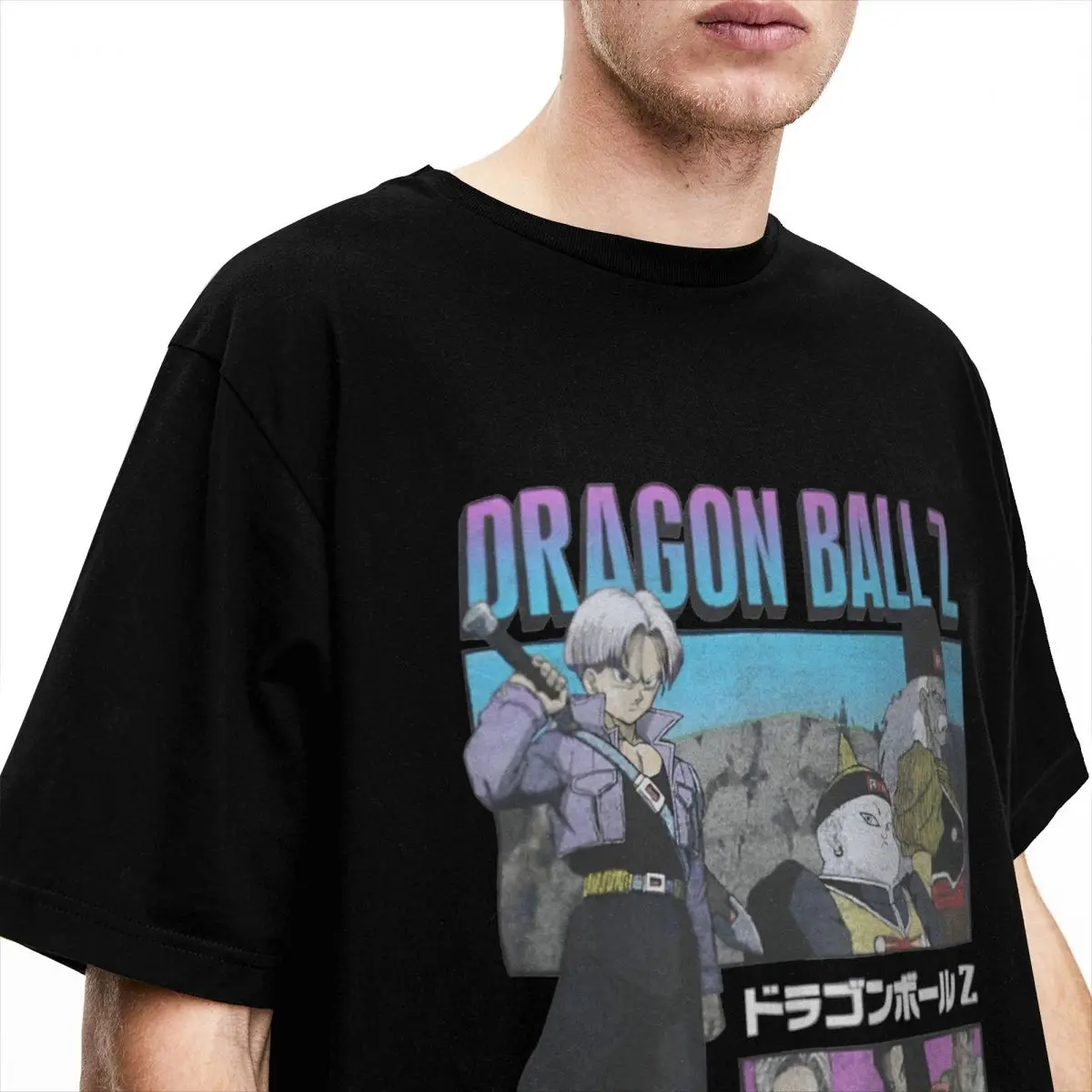 Фото Футболки в стиле ретро FUTURE TRUNKS Dragon Ball Z, унисекс, с круглым вырезом, с короткими рукавами, хлопковые летние топы №3