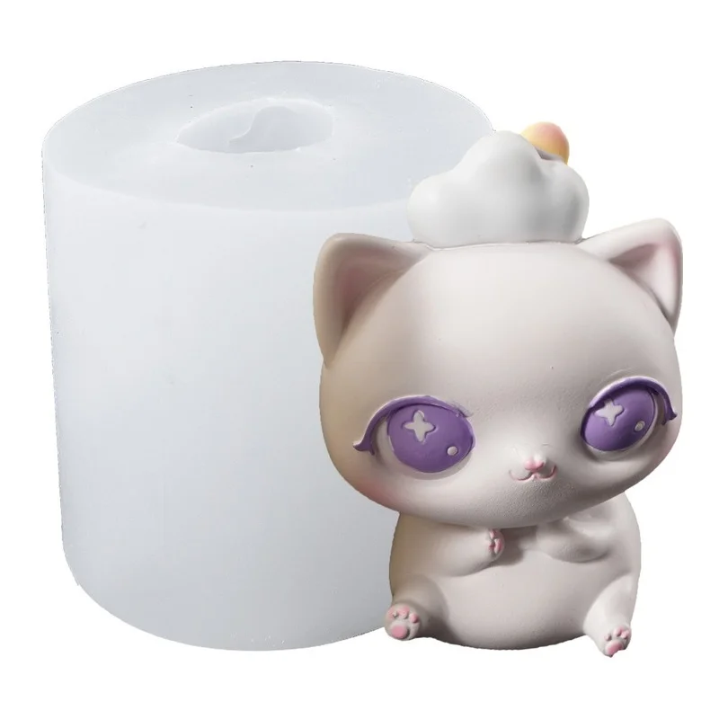 

3D New Weather Cat Silicone Mold Cartoon Doll Resin Mold DIY Aromatherapy Gypsum Candle Fondant Mold