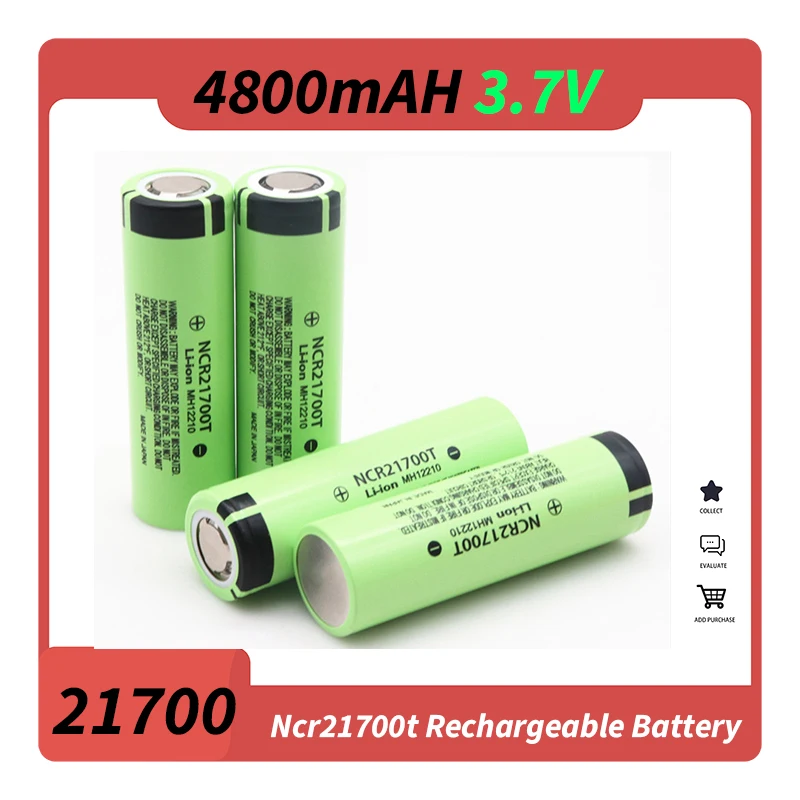 

21700 3.7V 4800mAh Li-ion Rechargeable Battery for Flashlight Toy Screwdriver EV Car Electric Bicycle Power Tool Battery