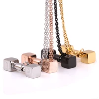 yw gairu fashion fitness expert barbell dumbbell stainless steel pendant casual athletic club necklace jewelry creativity gift