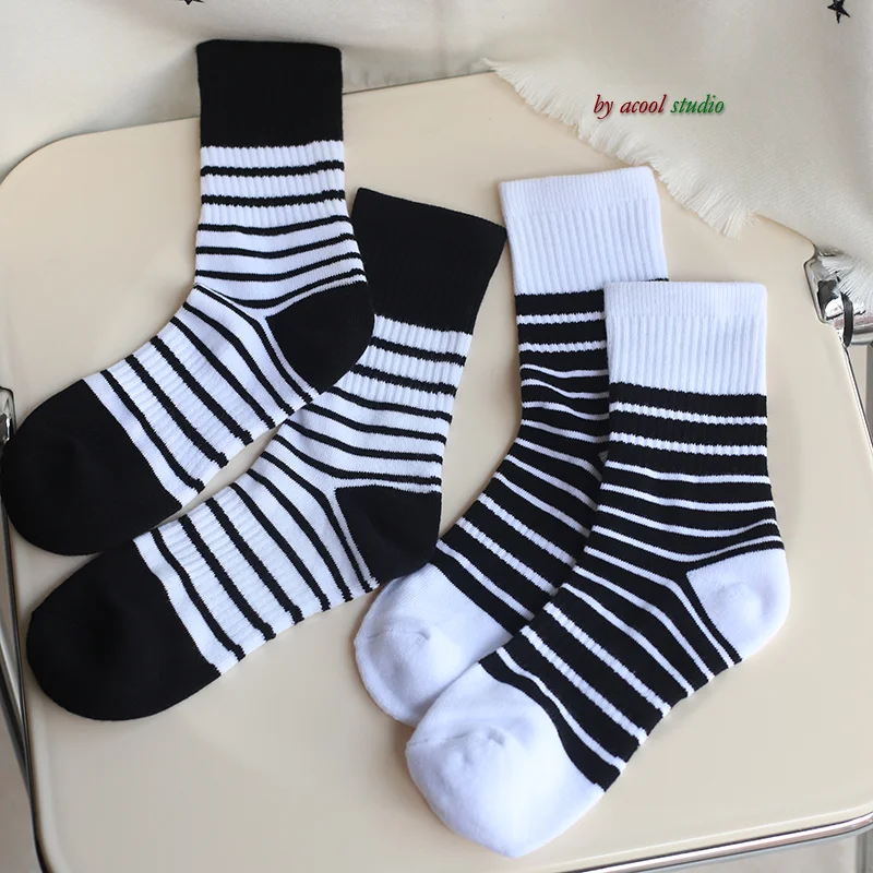 Мужские носки осень и зима до середины икры из чесаного чистого хлопка в