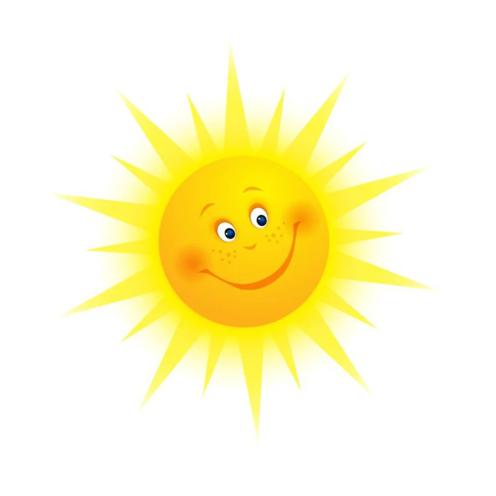 

Наклейка на стену с изображением солнца и улыбки