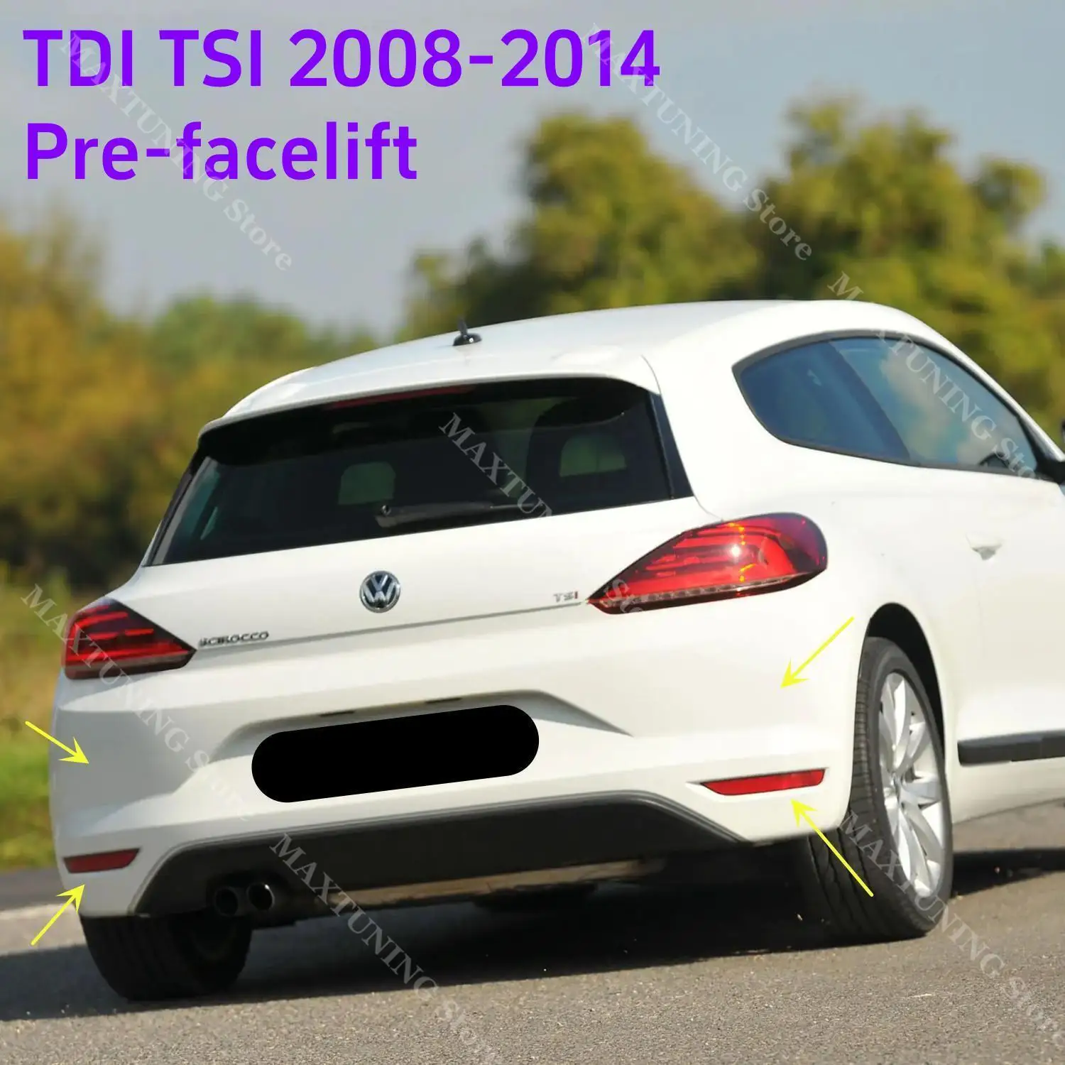 

Задний спойлер на крышу для Volkswagen Scirocco Standard MK3 Pre-facelift 2008-2014, черные накладки, сплиттер, тюнинг-комплект