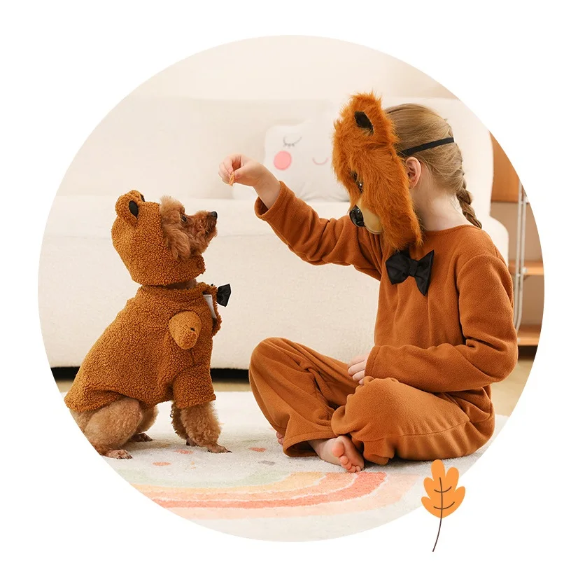 Детский костюм для косплея с улыбкой медведя коричневый комбинезон маской на