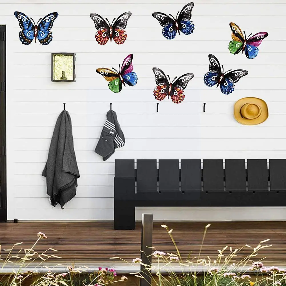 

1Pc Metal Butterfly Home Craft Gift Pendant Wall Hanging Garden Decor Sculpture Animal Statues Artwork I Miniaturas H7T1 Ou H0Y1