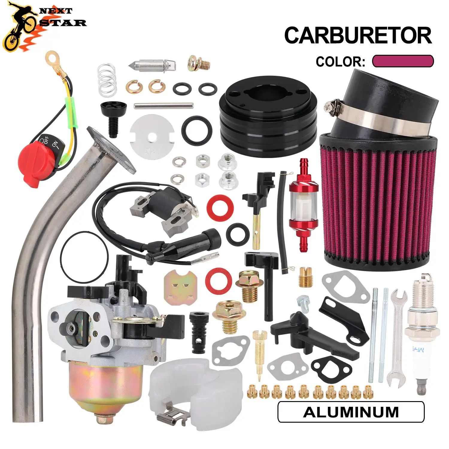 

Carburetor Carb Air Filter Adapter Exhaust Pipe Fuel Pipe Gasket Kit For Honda GX160 GX200 6.5 Hp Go Kart Kit Mini Bike Engine