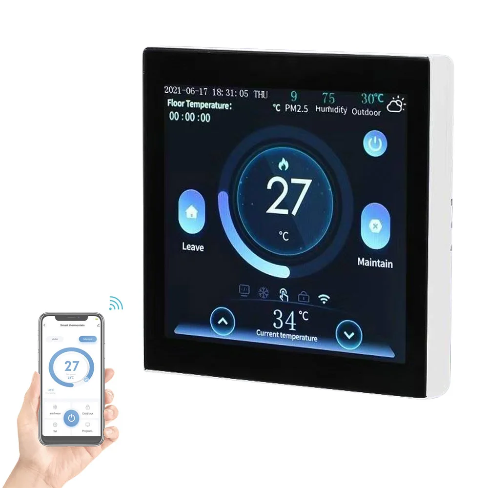 

Home Heater Thermostat Warm Floor Thermostat 220V 110V Wifi Smart Programmable Temperature Controller Touchscreen Water Heating