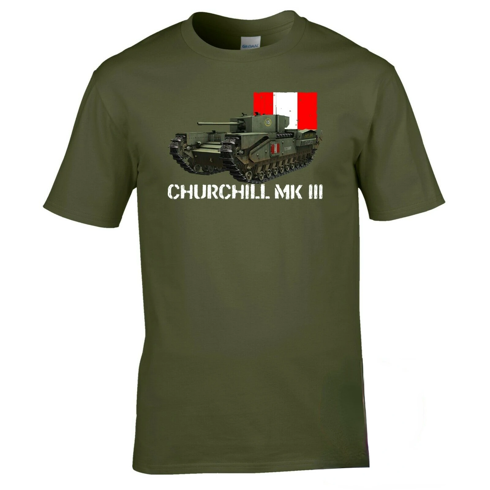 Футболка с американским черчиллем Mk3 времен Второй мировой войны. Летняя