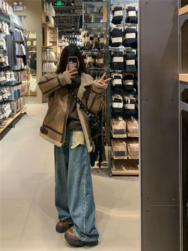 Lamb Fur Plush Coat Women's 2022 Autumn And Winter Thickened Warm High Qulity Oversize Cotton Padded Jacket Women Clothes