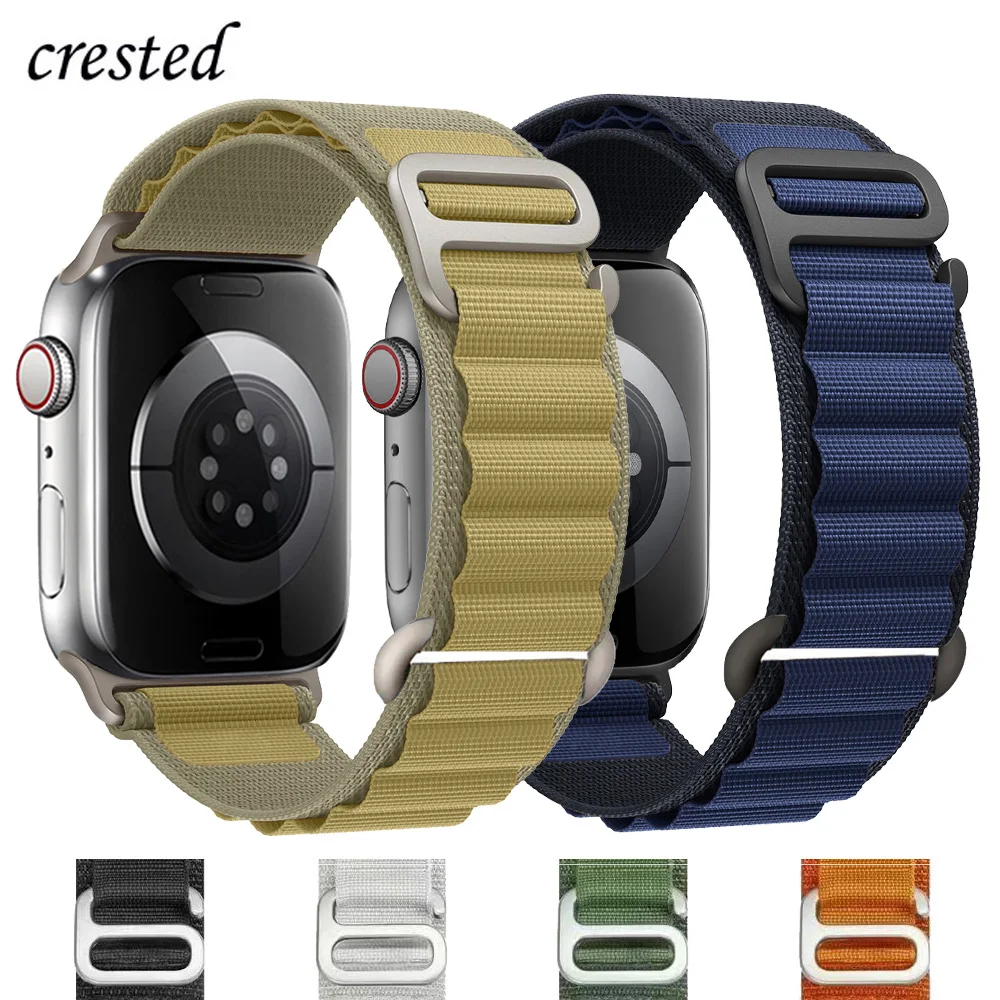 Фото Альпийские ремешки для Apple Watch Ultra 2 ремешок 49 мм 44 мм 45 мм 40 мм 38 мм 41 мм Нейлоновый браслет iwatch series 10 9 3 6 7 8 se 46 мм 42 мм №1