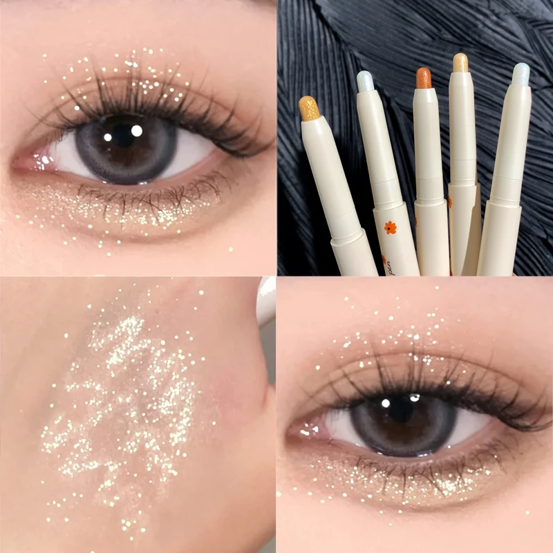 

Glitter Eyeshadow Pencil Brighten Lying Silkworm Champagne Eye Shadow Highlighter Pen Natural Shiny Lasting Eyes Makeup Cosmetic