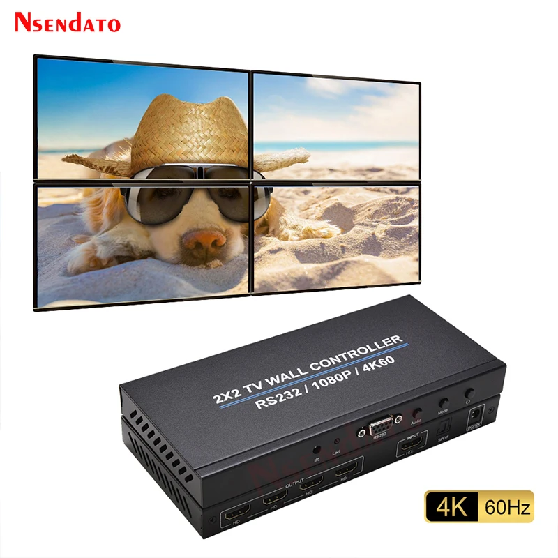 Настенный видеоконтроллер HDMI TV, 2x2, 4k, 60 Гц, 3x1, 1x3, 1x4, 4x1, настенный многопроцессор HDMI для сшивания с SPDIF