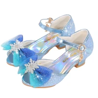 glitter mary jane shoes girl fashion summer sandal kids snowflake bowknot dance shoes cinderella fancy children princess shoes