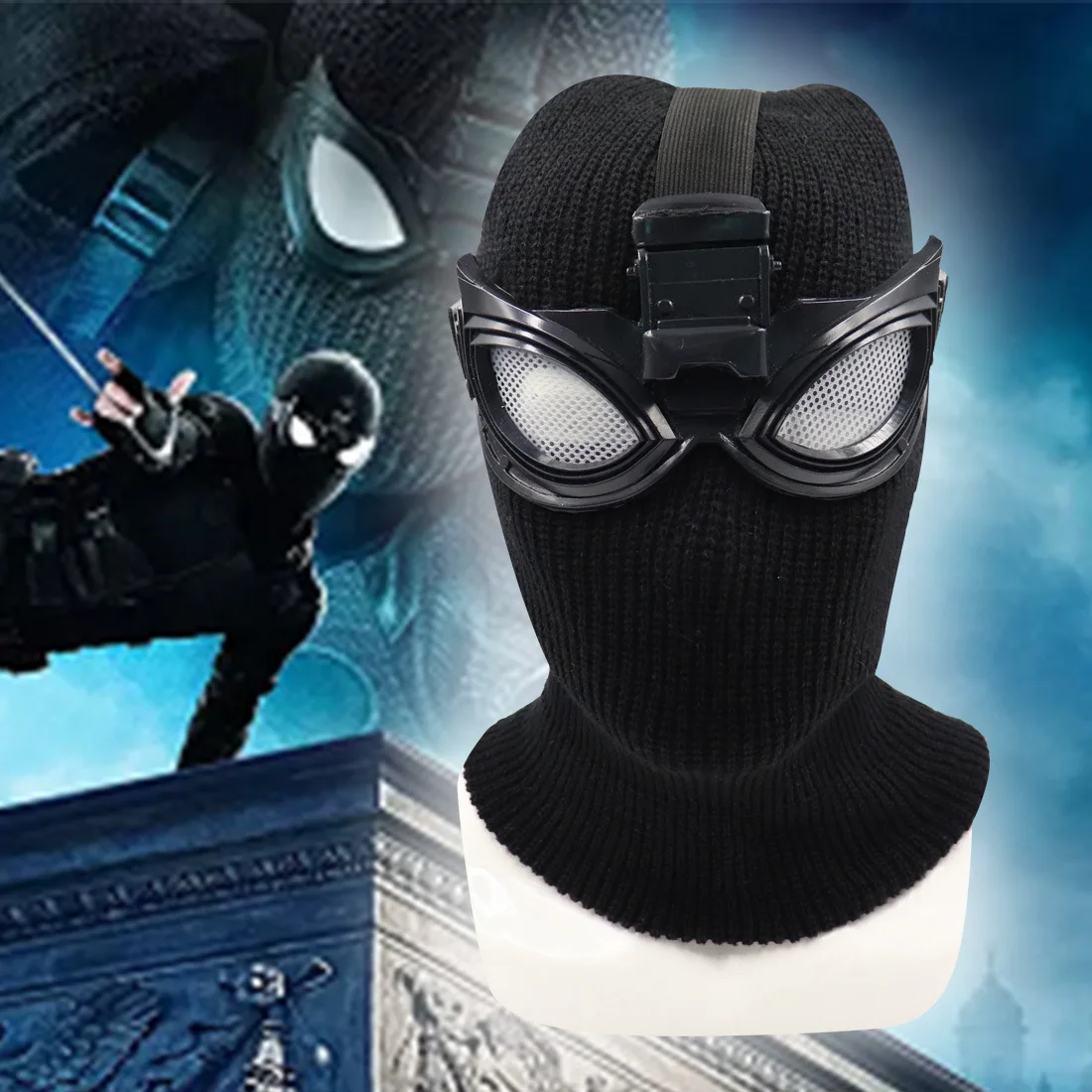 Spider Man Hero expedition mask headgear Shadow Black knitted mask sneaking suit surrounding cos props