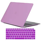 Жесткий чехол для Apple Macbook Air 1113 Pro 1315 Macbook 12 прорезиненный матовый фиолетовый чехол для ноутбука + пленка для клавиатуры США