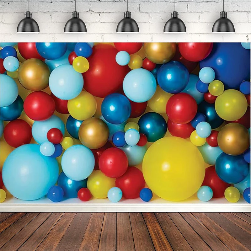 

Colorful Balloons Photography Backdrop For Newborn Kids Cake Smash Portrait Photo Background Birthday Baby Shower Decor Poster