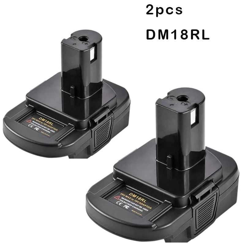 

2pcs DM18RL Battery Converter Adapter For Dewalt/Milwaukee 20V Li-Ion Convertor For RYOBI 18V Lithium&Ni-NH&Ni-CD Battery