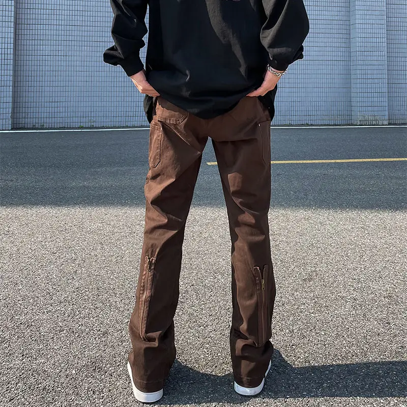 

Harajuku Men Cargo Pants Casual Gothic Black Joggers High Waisted Straight Pants Punk Wide Leg Trousers Hip Hop J177