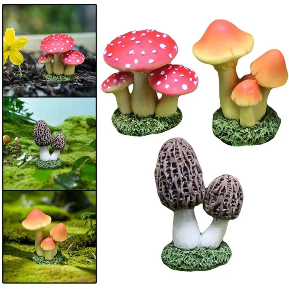 

Multipurpose Mini Simulation Mushroom Creative Cute Resin Crafts Unique Beautiful Mushroom Statue Miniature Figurines