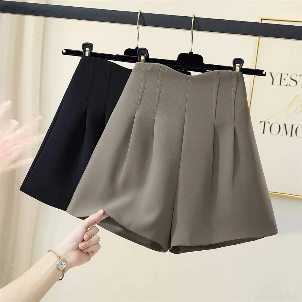 

A-line Wide-leg Shorts Women Spring and Summer High Waist Loose Casual Shorts Fashion Streetwear Office Female Clothes