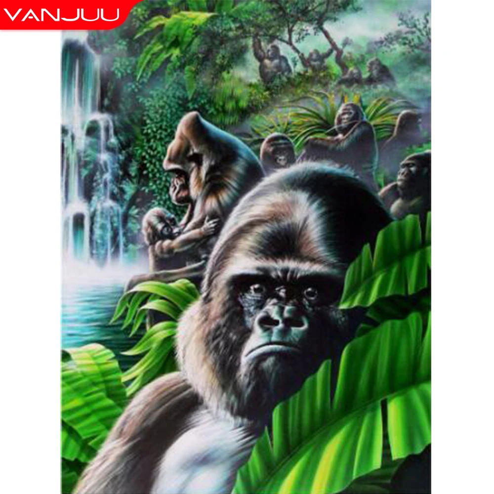 

5D Diamond Painting Animal Gorilla Diamond Embroidery Diy Full Drill Mosaic Monkey Picture Home Decor