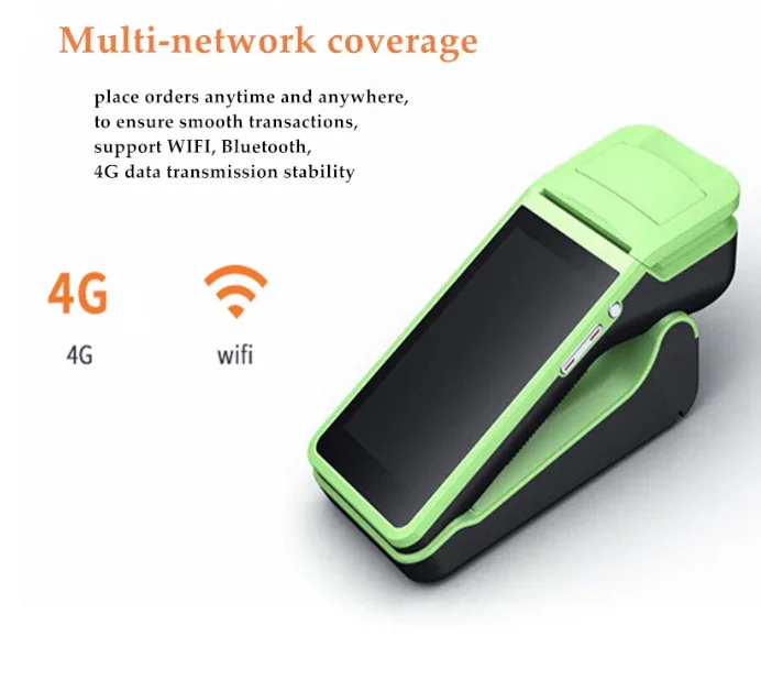 Терминал pos PDA портативный POS с NFC базой 1 + 8 Гб android 7 машина 4G сеть wifi bluetooth 5 дюймов 58