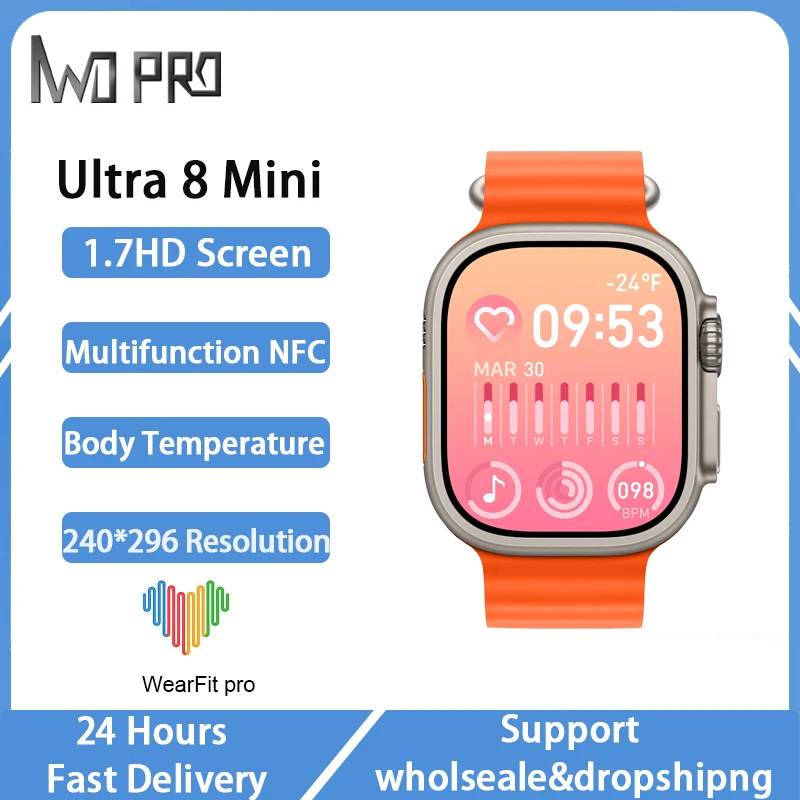 

IWO Ultra 8 Mini Smart Watch 41mm Original NFC Smartwatch Series 8 Bluetooth Call Heart Rate Wireless Charge Waterproof Watch