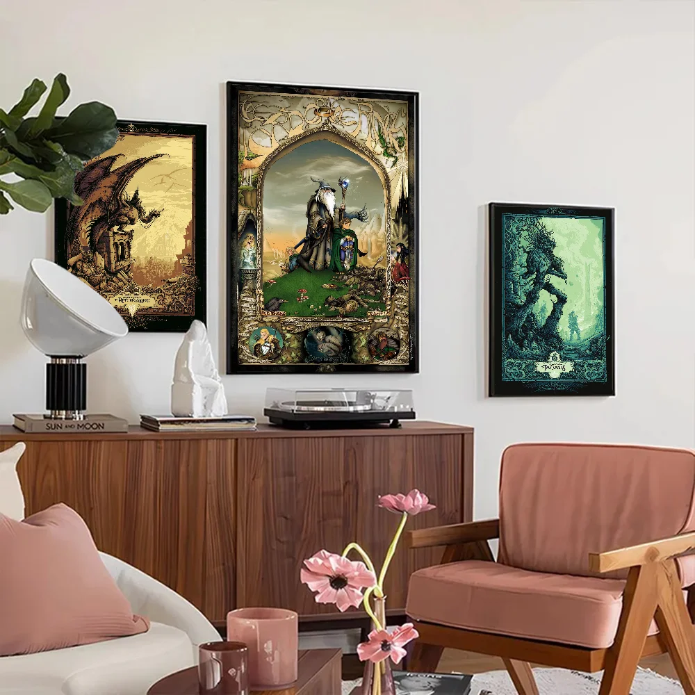 T-The L-Lords Of The R-Rings винтажные постеры липкие белые бумажные наклейки DIY комната бар