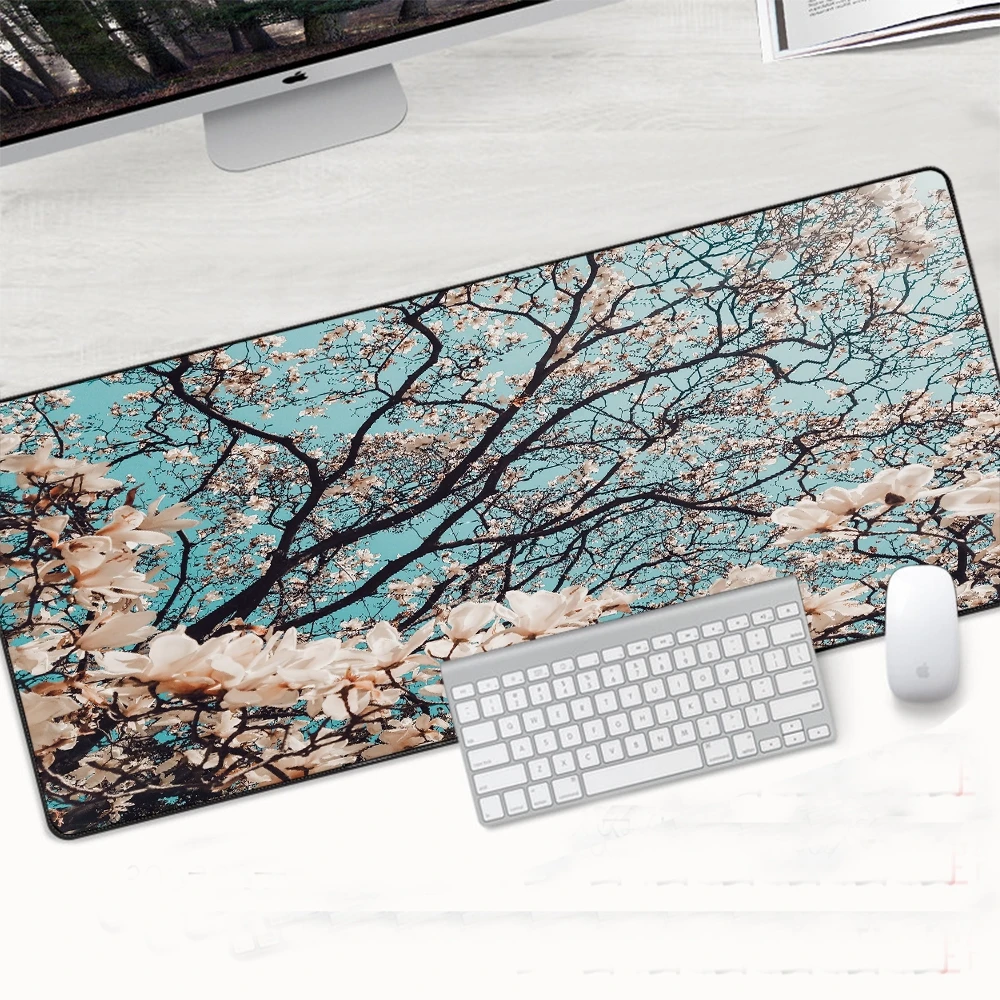 

Art Building Anime Pink Cherry Mouse Pad Gamer HD New Custom keyboard pad Laptop Natural Rubber Office Soft Mice Pad Mouse Mat
